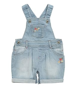 Embroidered Denim Bibshorts