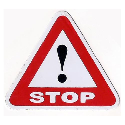 Red Triangle Stop Sign Decal Graphic Vinyl Sticker