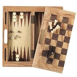Da Vinci 16" Wood 3-in-1 Chess, Checkers, & Backgammon Set