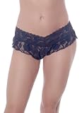 Stretch Lace Open Crotch Hipster Thong w/ Banded Lace-Women’s Picture