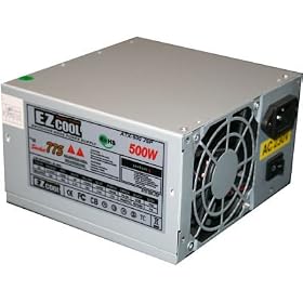 EZCOOL 500W PSU 24 PIN 80MM LO-NOISE 2 X SATA BLACK CASING OEM