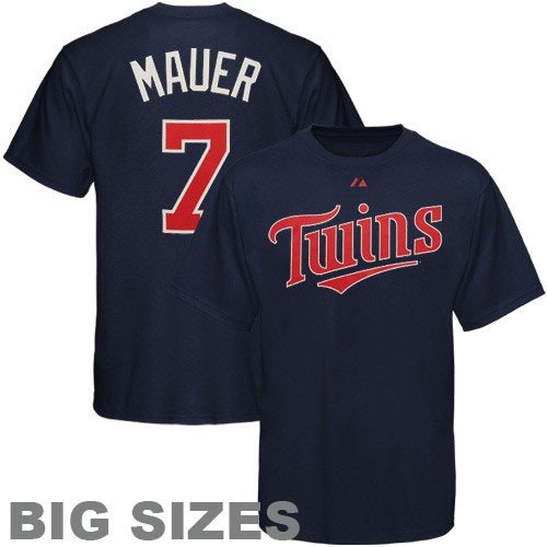 Joe Mauer Minnesota Twins Big & Tall Name & Number Tee (Navy, 4X)