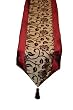 Silky Rose Flocked 13" X 70" Table Runner - Burgundy / Copper