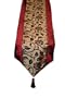 Silky Rose Flocked 13" X 70" Table Runner - Burgundy / Copper
