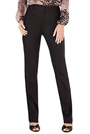 Linen Blend Flat Front Modern Slim Leg Trousers