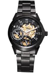 Fafada Mens Ladies Skeleton Automatic Mechnical Self-winding Wrist Watch
