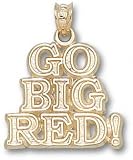 Indiana Hoosiers Solid 10K Gold ''GO BIG RED'' Pendant