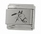 SilverBin Horse Head Stainless Steel Italian Charm Link