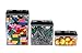 NEW! Click 'N' Lock Airtight-Seal Acrylic Square Food and Storage Containers - 3 Piece Set With Black Lids