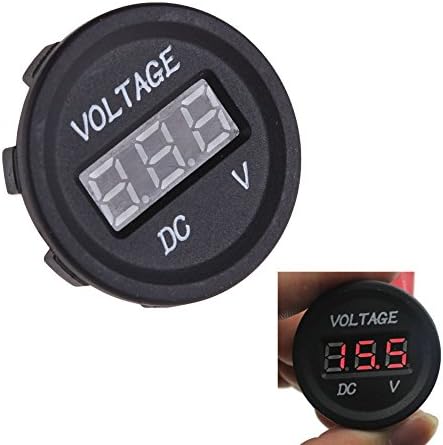Chinatera Dc 12v-24v Motorcycle LED Digital Voltmeter Voltage Meter Gauge Round Panel