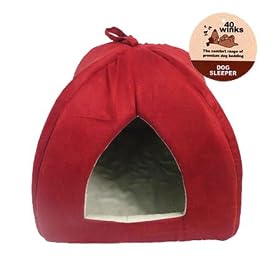 Cat Bed Luxury Pyramid Claret/Beige 16