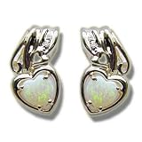 .01 CT 5MM HEART SHAPE OPAL EARRING
