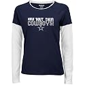 Reebok Dallas Cowboys Navy Blue Her Cheer Double Layered Tissue T-shirt