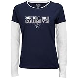 Reebok Dallas Cowboys Navy Blue Her Cheer Double Layered Tissue T-shirt