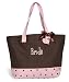 Polka Dot Bride Tote - Chocolate Brown/ Pink