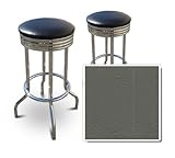 2 Dark GreyVinyl Custom Specialty Swivel Chrome 24"Bar Stools (Allante Med. ....