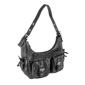 Buy Black Leather Purse- hobo style by Extra High Class