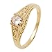 FOLLOWMOON 18K Gold Plated Use Cubic Zirconia Crystal Engagement Wedding Ring