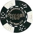 100 Landmark Casino Lucky Crown Poker Chips - $100 Black
