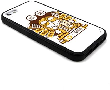 ecenter - Cartoon Employee and Chinese Characters Design Cashier Black Bumper Plastic+TPU Case Cover for Apple iPhone 5 5s 5th 5g 5Generation Come With FREE Non Woven Packing Bag