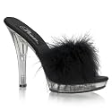 LIP-101-8 5" Stiletto Heel PF Marabou Slipper