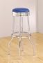 Set of 2 50's Retro Nostalgic Style Blue Bar Stools - 29"H