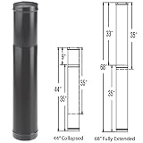 Buy 6'' DuraBlack Telescoping Black Stove Pipe Length - 1647 by DuraBlack