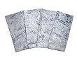 ArtisanStreet's Gray & White Snow Design Two-Ply Batik Napkins Set of 4. Reversible Construction with Topstitching. Machine Washable, No Iron. Hand Crafted, Limited Edition.