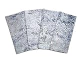 ArtisanStreet's Gray & White Snow Design Two-Ply Batik Napkins Set of 4. Reversible Construction with Topstitching. Machine Washable, No Iron. Hand Crafted, Limited Edition.