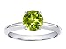 1.25 cts Genuine Peridot Solitaire Engagement Ring - 14kt White or Yellow Gold