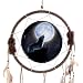 Dream Catcher Large With Wolf & Moon .A Large Dream Catcher Featuring a Wolf and and a Full Moon. This Is a Good Size Dream Catcher of 34cm in Diameter.