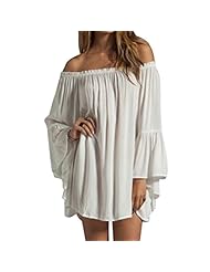 Sexy Chiffon Short Long Sleeves Peasant Dress 