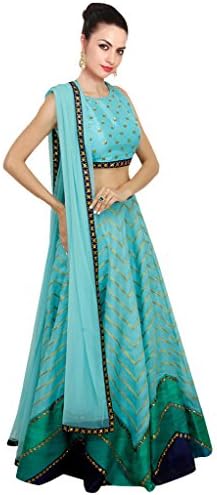 Traditional and Designer lehenga Choli By Fabkaz (Navratri Special) (Light Blue)
