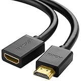 Ugreen High Speed HDMI Male to Female Extension Extender Cable Gold Plated Supports 1080P and 3D for Blu Ray Player,3D Television, Roku, Boxee, Xbox360, PS3, Apple TV ,3ft/1m