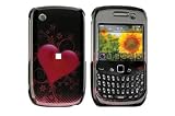 Blackberry 8520 Curve Crystal Case Carbon Fiber Heart (T-mobile)
