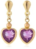 Image of 9ct Yellow Gold AME83317 Ladies Amethyst Drop Earrings