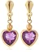 9ct Yellow Gold AME83317 Ladies Amethyst Drop Earrings