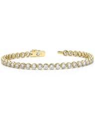 Round Cut Bezel Diamond Bracelet 1.00 Carat 1.6mm