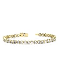 Round Cut Bezel Diamond Bracelet 1.00 Carat 1.6mm