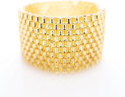 Gold Ring Band, Beaded Gold Ring, Luxe, Classic Ring Band, Dreadlocks Bead, Simple