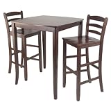 Winsome Inglewood High/Pub Dining Table with Ladder Back Stool, 3-Piece
