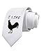TooLoud I Like Rooster Silhouette - Funny Printed White Neck Tie