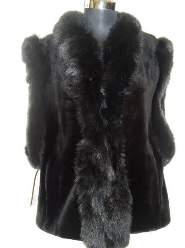 Sheared Beaver Vest w/Fox & Trim