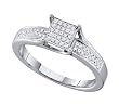 Genuine Diamonds and 925 Sterling Silver Promise / Engagement Ring " Size 7 "