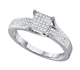 Genuine Diamonds and 925 Sterling Silver Promise / Engagement Ring " Size 7 "