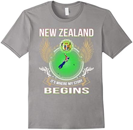 Men's new zealand clothing. Best gift t shirt for New Zealand. Large Slate