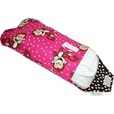 Diaper/Wipes Organizer - Hot Pink Monkey