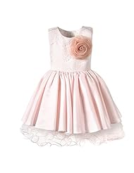 Girls Cotton/Polyester/Satin Sleeveless Flower-Girl Dress/Wedding Dress 