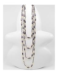 Black Seed Bead Necklace In Zinc