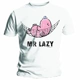 Mr Men Mr Lazy White Mens t-shirt White